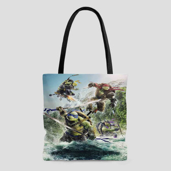 Teenage Mutant Ninja Turtles Fight Custom Tote Bag AOP With Cotton Handle