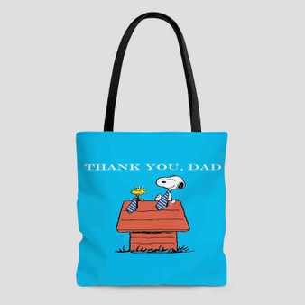 Thank You Dad Snoopy Custom Tote Bag AOP With Cotton Handle