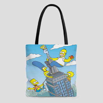 The City of New York vs Homer Simpson Custom Tote Bag AOP With Cotton Handle