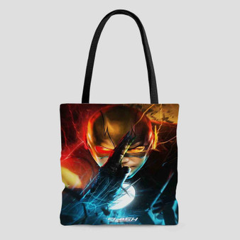 The Flash Superhero Product Custom Tote Bag AOP With Cotton Handle
