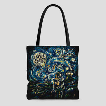 The Legend of Zelda Starry Night Custom Tote Bag AOP With Cotton Handle