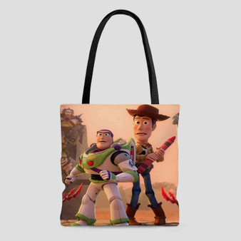 Toy Story Woody and Buzz Disney Custom Tote Bag AOP With Cotton Handle