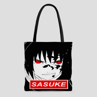 Uchiha Sasuke Face Naruto Shippuden Custom Tote Bag AOP With Cotton Handle
