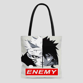 Uzumaki and Sasuke Face Custom Tote Bag AOP With Cotton Handle