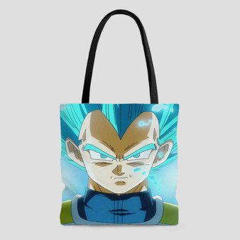 Vegeta Super Saiyan Blu Dragon Ball Super Custom Tote Bag AOP With Cotton Handle