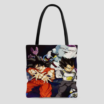 Vegeta Goku Whis Lord Beerus and Frieza Custom Tote Bag AOP With Cotton Handle