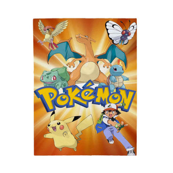 Ash and Pokemon Custom Velveteen Plush Polyester Blanket Bedroom Family