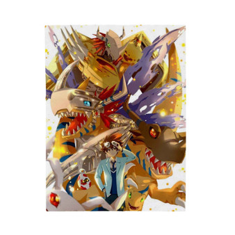 Digimon Raichi and Agumon Evolution Custom Velveteen Plush Polyester Blanket Bedroom Family