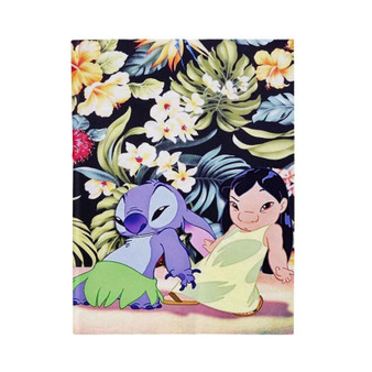 Disney Lilo and Stitch Dancing Custom Velveteen Plush Polyester Blanket Bedroom Family