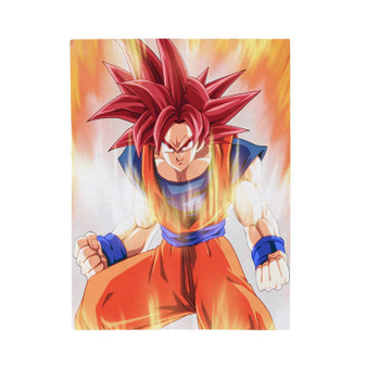 Dragon Ball Z Goku Super Saiyan God Custom Velveteen Plush Polyester Blanket Bedroom Family