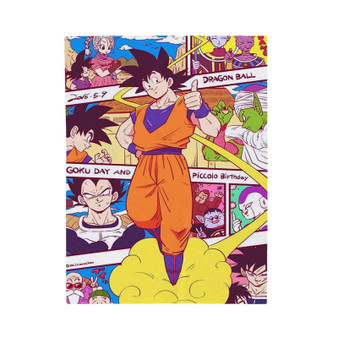 Goku With Kintoun Dragon Ball Z Custom Velveteen Plush Polyester Blanket Bedroom Family
