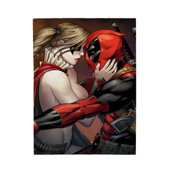 Harley Quinn and Deadpool Fallin Love Custom Velveteen Plush Polyester Blanket Bedroom Family