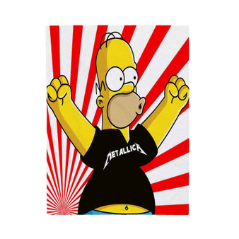 Homer Simpsons Metallica Custom Velveteen Plush Polyester Blanket Bedroom Family