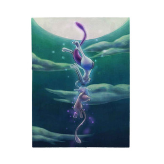 Pok mon Mewtwo Custom Velveteen Plush Polyester Blanket Bedroom Family