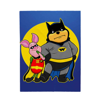 Pooh and Piglet Batman Robin Custom Velveteen Plush Polyester Blanket Bedroom Family