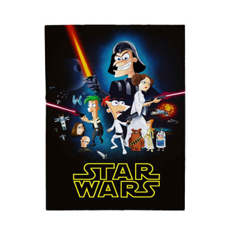 This Phineas and Ferb Star Wars Custom Velveteen Plush Polyester Blanket Bedroom Family