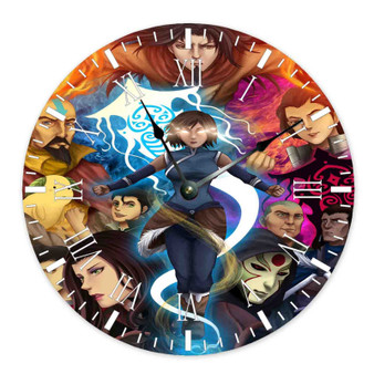 Avatar The Legend of Korra Custom Wall Clock Round Non-ticking Wooden