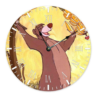 Baloo Disney The Jungle Book Custom Wall Clock Round Non-ticking Wooden