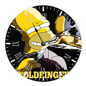 Bart Simpsons D Oldfinger Custom Wall Clock Round Non-ticking Wooden