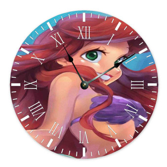 Beautiful Ariel Disney The Little Mermaid Custom Wall Clock Round Non-ticking Wooden