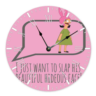 Bob s Burger Louise Belcher Beautiful Hideous Face Custom Wall Clock Round Non-ticking Wooden