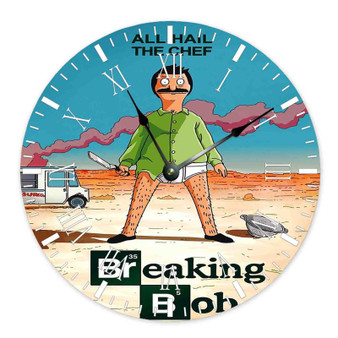 Bob s Burgers Breaking Bad Custom Wall Clock Round Non-ticking Wooden