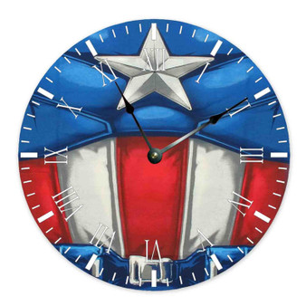 Captain America Body Custom Wall Clock Round Non-ticking Wooden