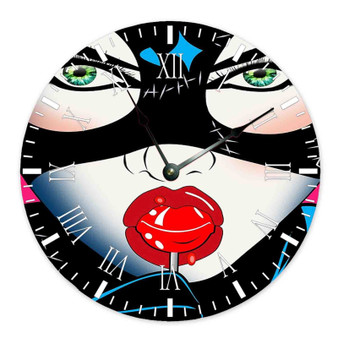 Catwoman Candy Custom Wall Clock Round Non-ticking Wooden