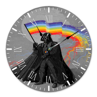 Darth Vader Gay Pride Custom Wall Clock Round Non-ticking Wooden