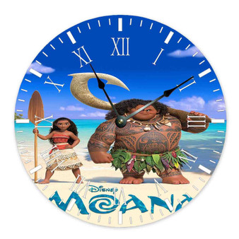 Disney Moana Custom Wall Clock Round Non-ticking Wooden