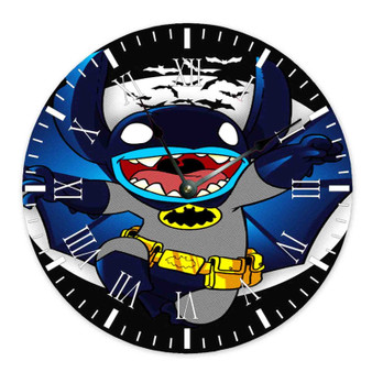 Disney Stitch as Batman Custom Wall Clock Round Non-ticking Wooden