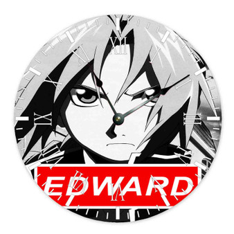 Edward Elric Fullmetal Alchemist Brotehrhood Custom Wall Clock Round Non-ticking Wooden