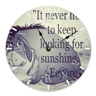 Eeyore Winnie The Pooh Quotes Custom Wall Clock Round Non-ticking Wooden