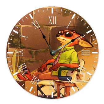 Enjoy Nick WIlde Zootopia Custom Wall Clock Round Non-ticking Wooden
