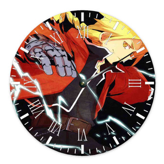 Fullmetal Alchemist Brotherhood Edward Elric Product Custom Wall Clock Round Non-ticking Wooden