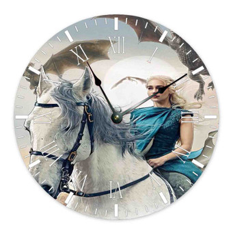 Game of Thrones Daenerys Custom Wall Clock Round Non-ticking Wooden