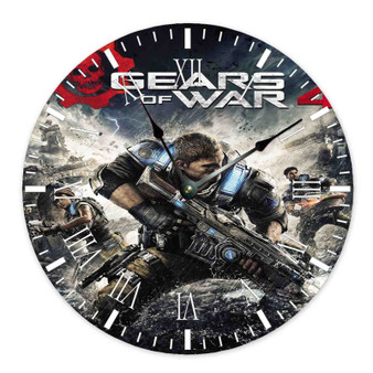 Gears of War Custom Wall Clock Round Non-ticking Wooden