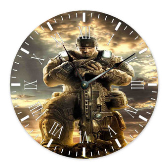 Gears Of War 4 Custom Wall Clock Round Non-ticking Wooden