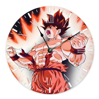 Goku Kaioken Dragon Ball Z Custom Wall Clock Round Non-ticking Wooden