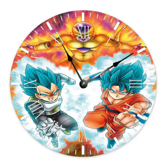 Goku Vegeta Freeza Dragon Ball Super Custom Wall Clock Round Non-ticking Wooden