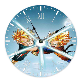 Goten and Trunks Dragon Ball Z Custom Wall Clock Round Non-ticking Wooden