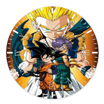Goten and Trunks Gotenks Super Saiyan Custom Wall Clock Round Non-ticking Wooden