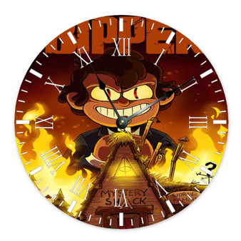 Gravity Falls Bipper Custom Wall Clock Round Non-ticking Wooden