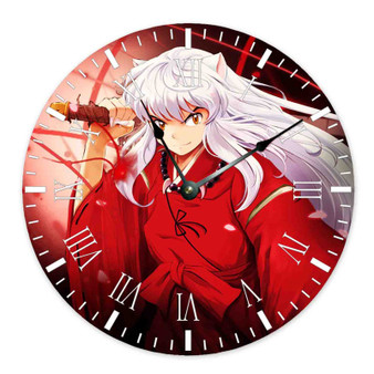 Inuyasha Arts Custom Wall Clock Round Non-ticking Wooden