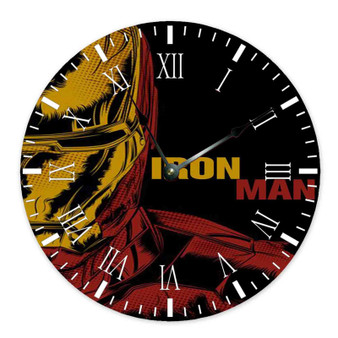 Iron Man Marvel Custom Wall Clock Round Non-ticking Wooden