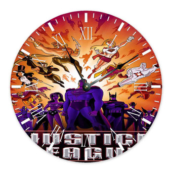 Justice League Superheroes Custom Wall Clock Round Non-ticking Wooden