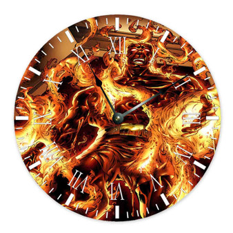 Molten Man Marvel Villains Custom Wall Clock Round Non-ticking Wooden