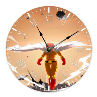 One Punch Man Saitama Product Custom Wall Clock Round Non-ticking Wooden