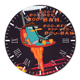 Phineas and Ferb Art Product Custom Wall Clock Round Non-ticking Wooden