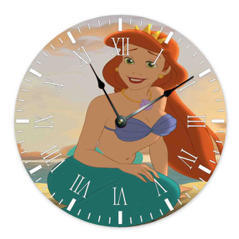 Princess Ariel The Little Mermaid Custom Wall Clock Round Non-ticking Wooden